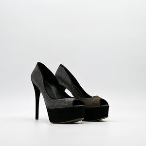 BRIAN ATWOOD Silver Iridescent Platform Stiletto